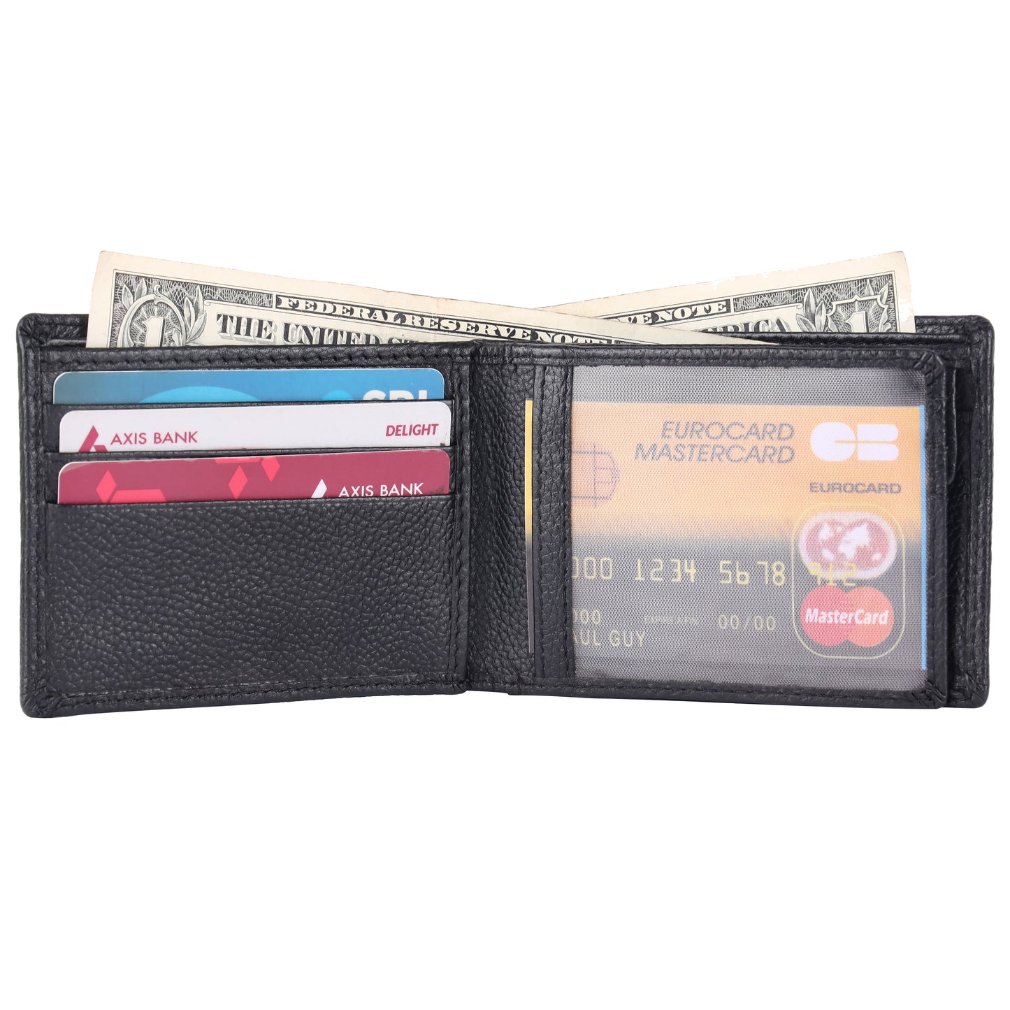 Pebble Texture 9 Card Billfold Coin Pocket Wallet #1074