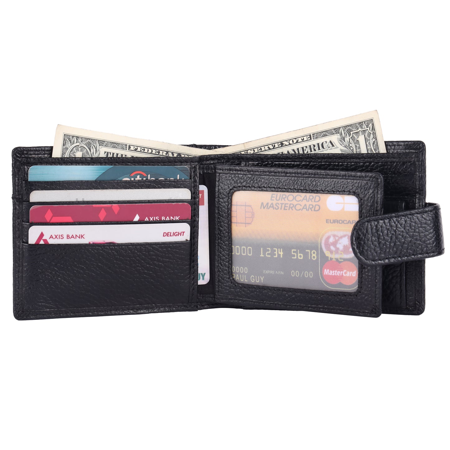 Pebble Texture 16 Card Billfold Coin Pocket Wallet #1013