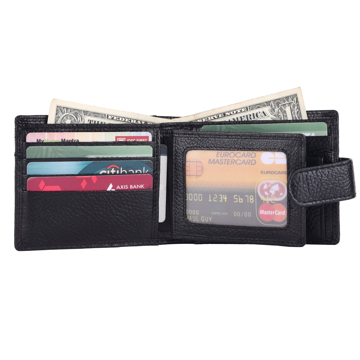 Pebble Texture 18 Card Billfold Coin Pocket Wallet #4094