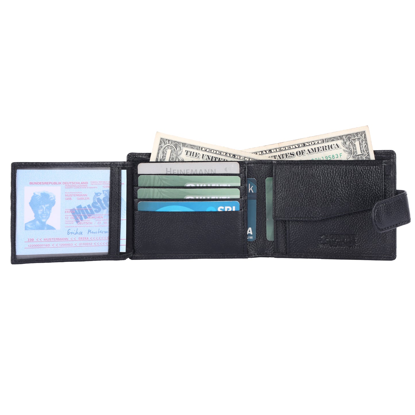 Pebble Texture 20 Card Billfold Coin Pocket Wallet #1001