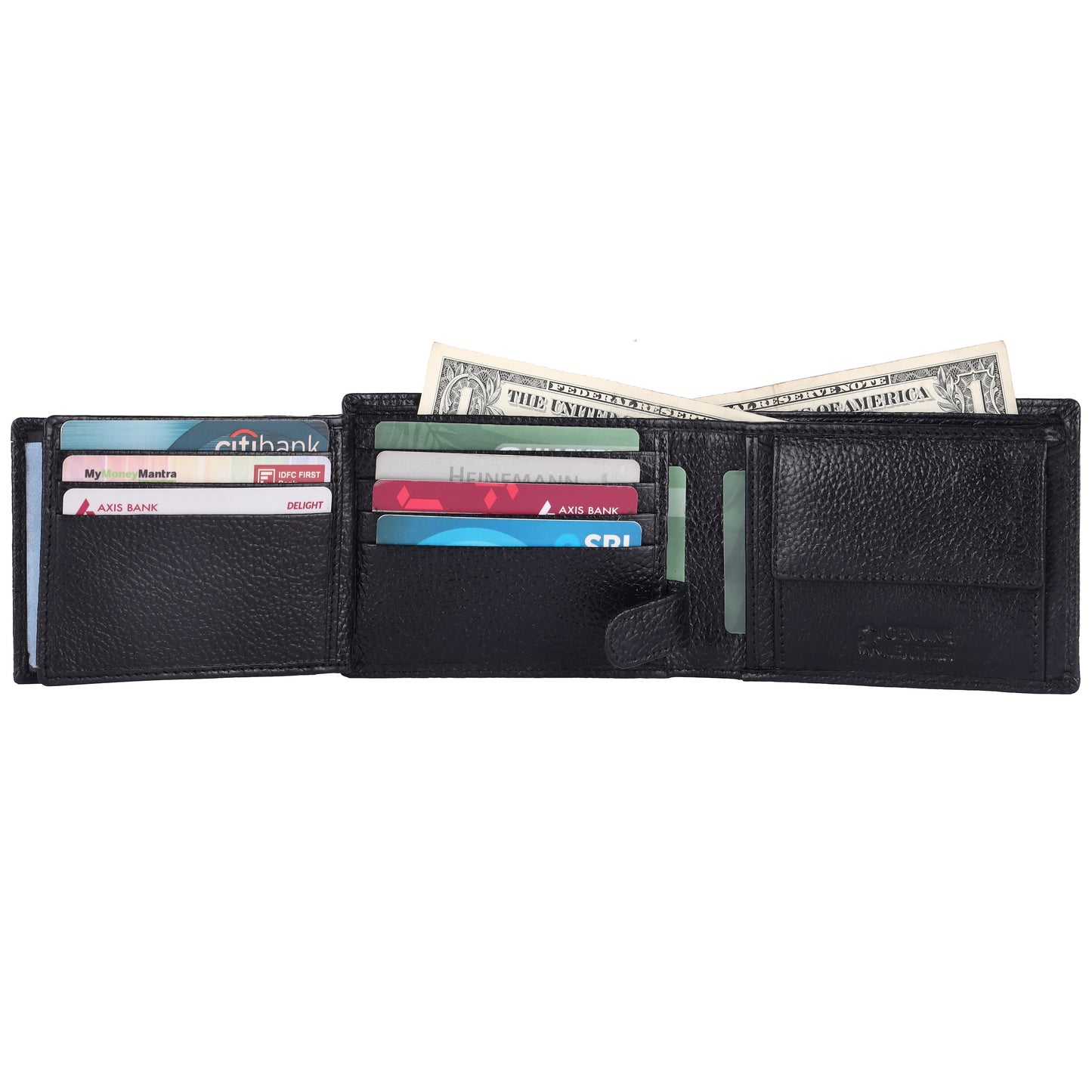 Pebble Texture 16 Card Billfold Coin Pocket Wallet #1013