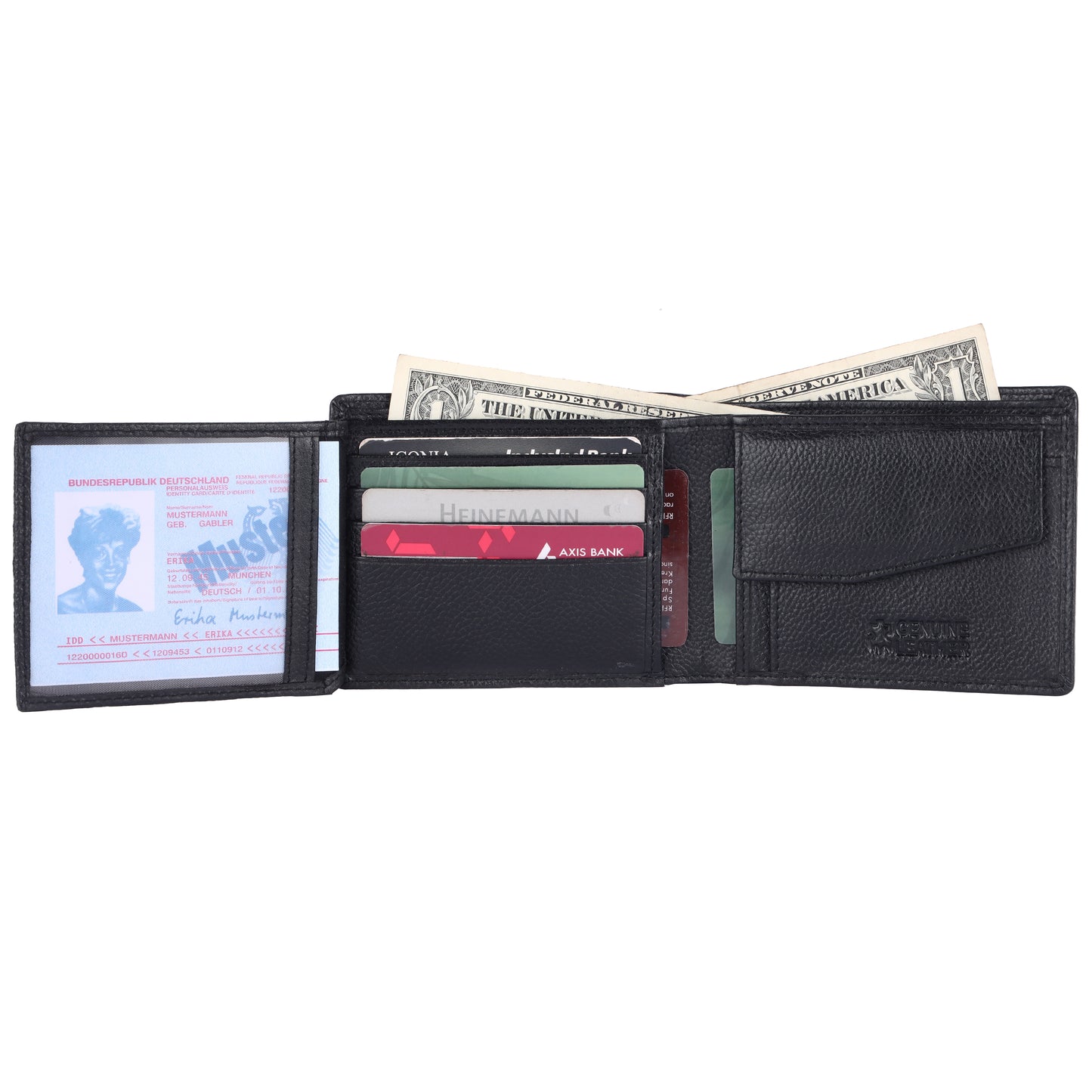 Pebble Texture 20 Card Billfold Coin Pocket Wallet #1001