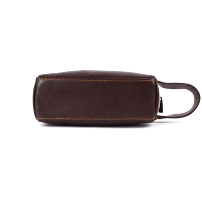 Hand Pouch, Wash Bag, Toiletry, Genuine Leather # 2694Z