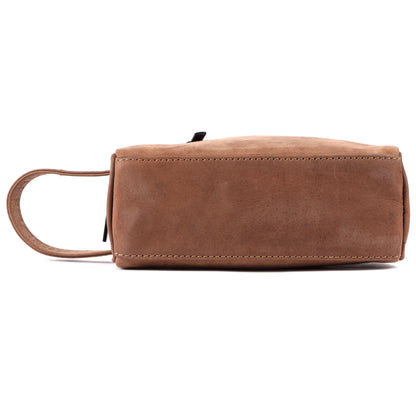 Hand Pouch, Wash Bag, Toiletry, Genuine Leather # 2694Z