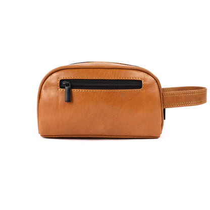 Hand Pouch, Wash Bag, Toiletry, Genuine Leather # 2694Z