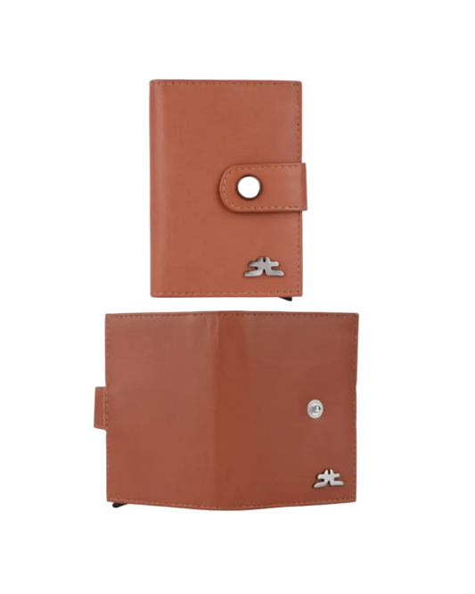 Smart Pop-Up Metallic Card Holder Wallet in Leather #4401