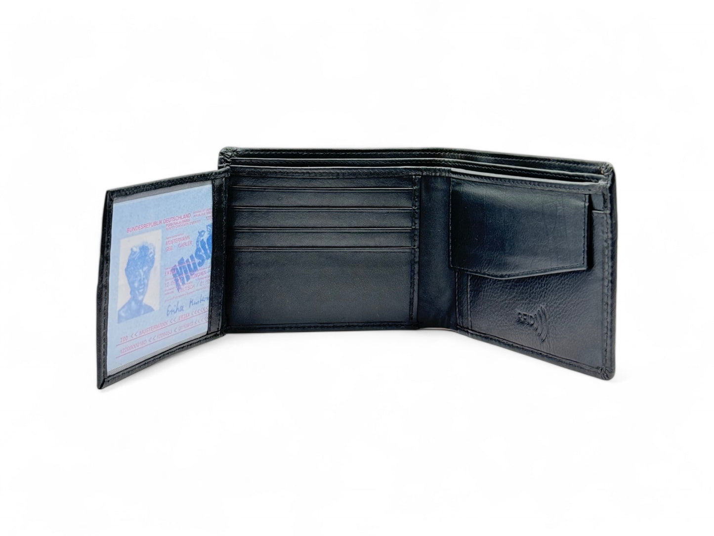 Smooth Premium 16 Card Billfold RFID Wallet with Coin Pocket #1001CP