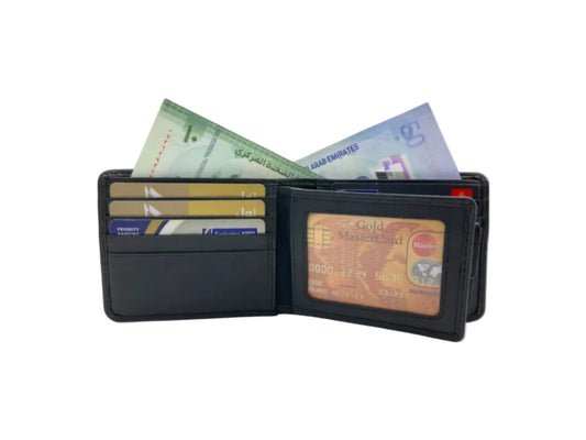 Smooth Leather Card & Coin Billfold Wallet # 4094