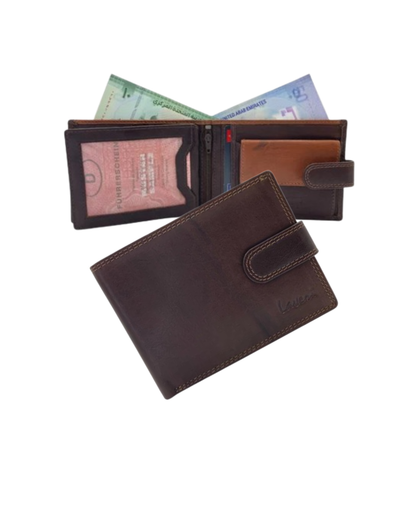 Smooth Leather Card & Coin Billfold Wallet # 1909L