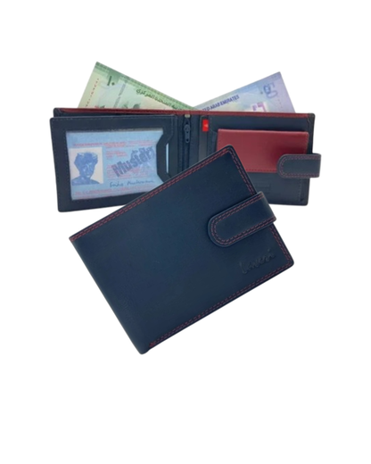 Smooth Leather Card & Coin Billfold Wallet # 1909L