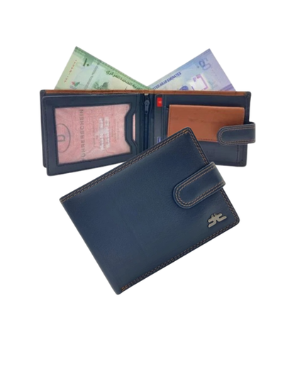 Smooth Leather Card & Coin Billfold Wallet # 1909L