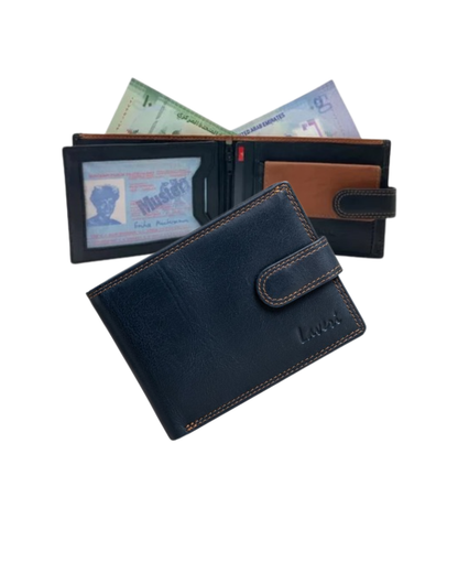Smooth Leather Card & Coin Billfold Wallet # 1909L