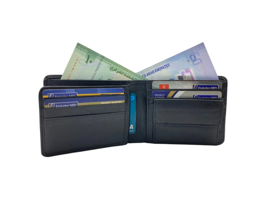 Smooth Leather Card & Coin Billfold Wallet # 4094CN