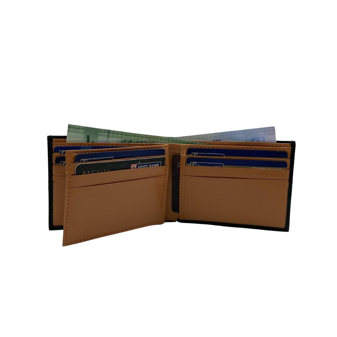 Classic Men's Waterproof Bifold Leather Wallet with Flip ID Window #1728