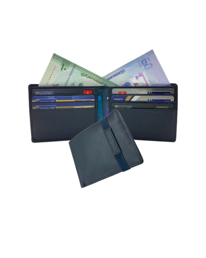 Slim & Compact Leather Bi-Fold Wallet # 4547 [ELAS]