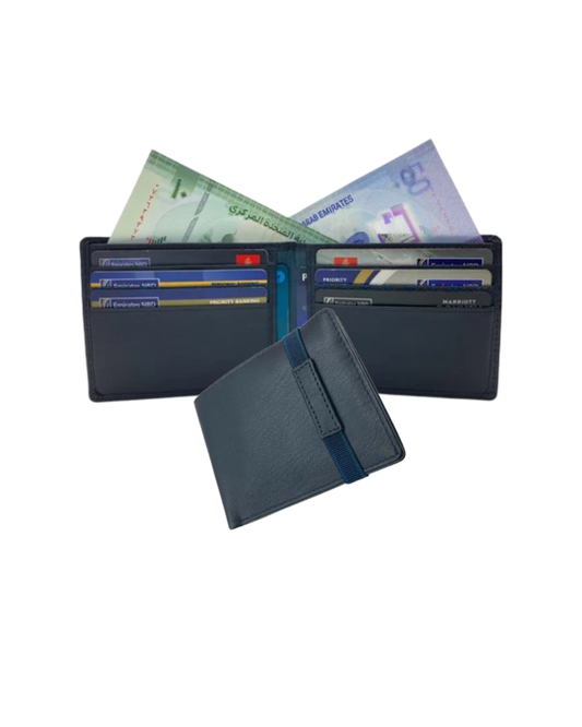 Slim & Compact Leather Bi-Fold Wallet # 4547 [ELAS]