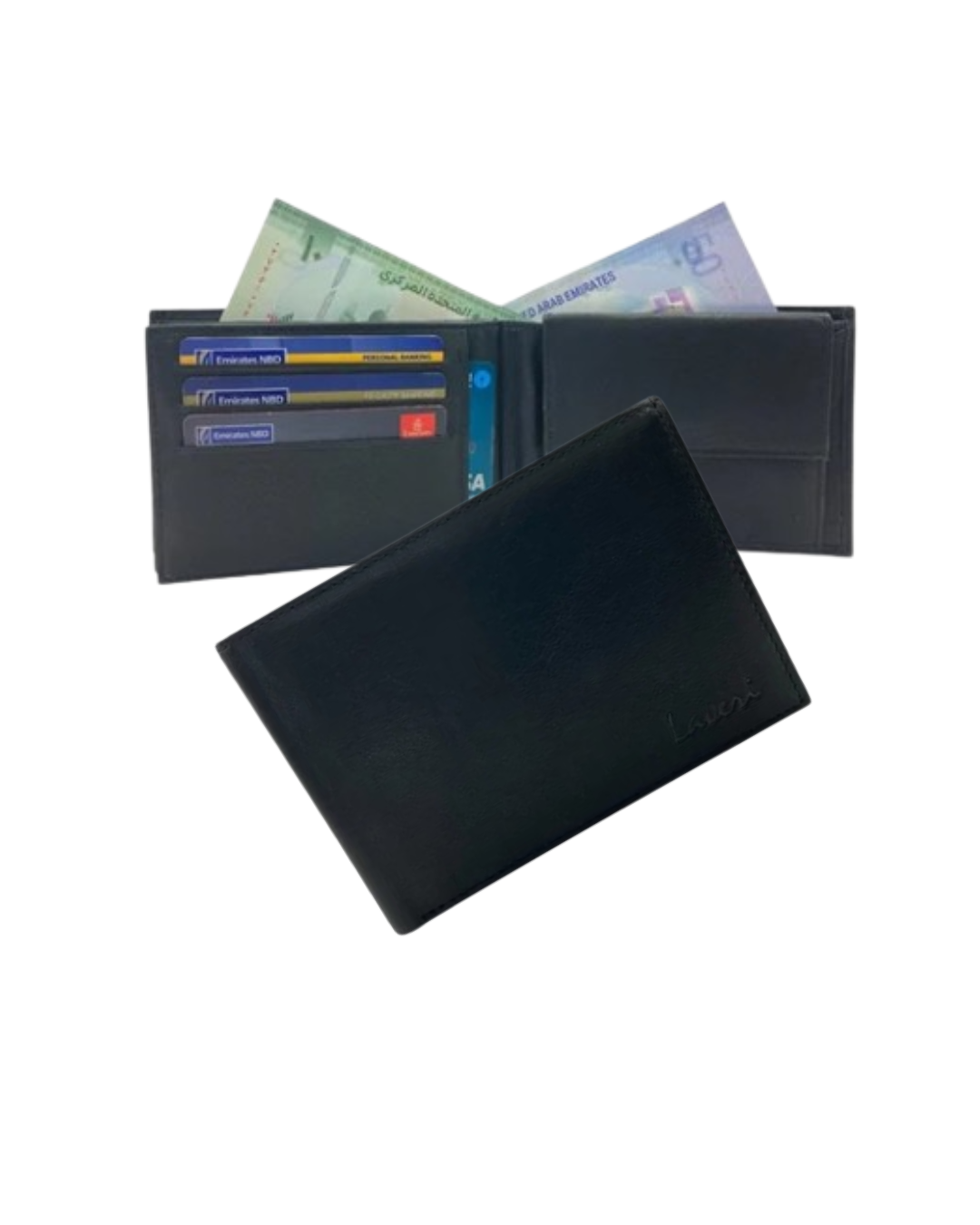 Smooth Leather Card & Coin Billfold Wallet # 690