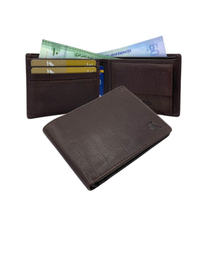 VacaPelle 4-6 Card & Coins Billfold Genuine Leather Wallet # 1727C