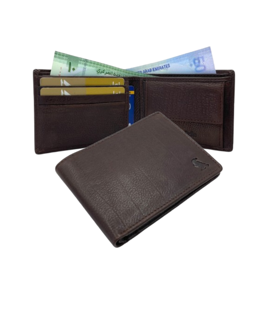 VacaPelle 4-6 Card & Coins Billfold Genuine Leather Wallet # 1727C