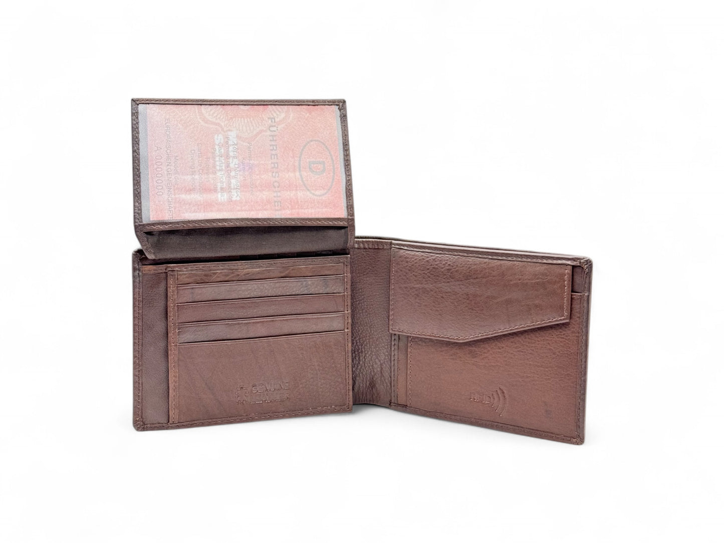 Smooth Premium 18 Card Billfold RFID Wallet | Coin Pocket #1886CP