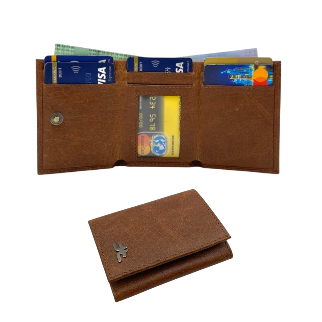 Compact Trifold Cards & Cash Wallet #  1891 Button