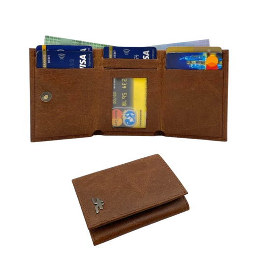 Compact Trifold Cards & Cash Wallet #  1891 Button
