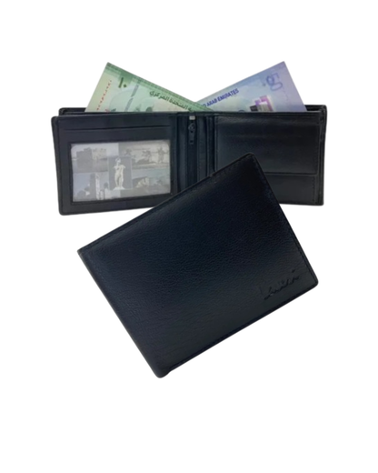 Smooth Leather Card & Coin Billfold Wallet # 911
