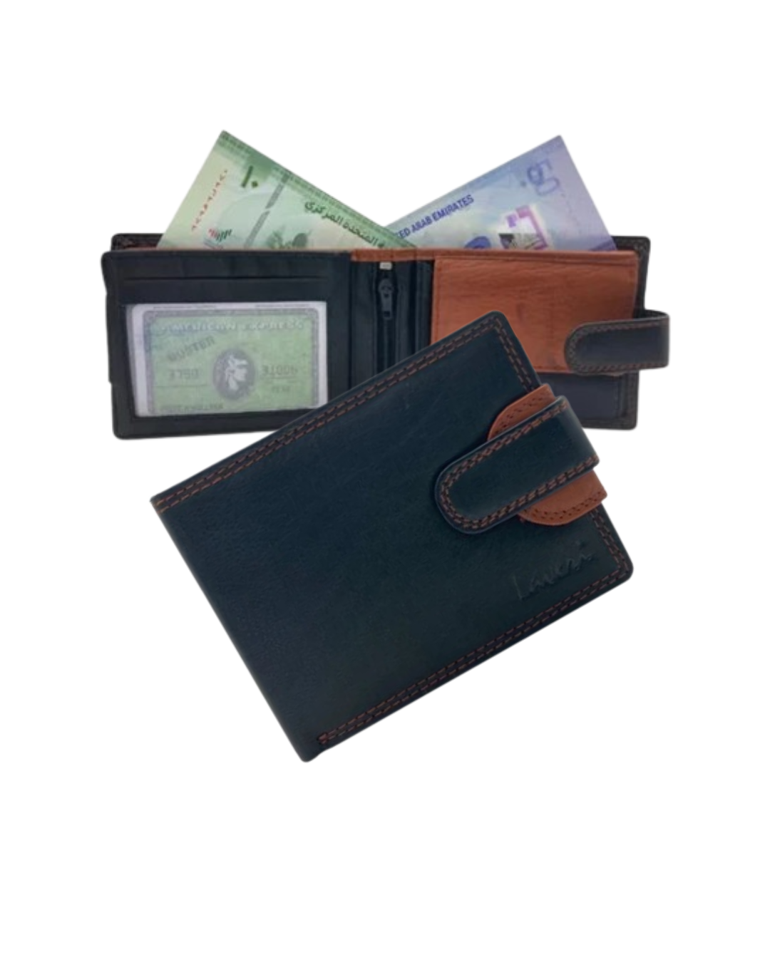 Smooth Leather Card & Coin Billfold Wallet # 911C