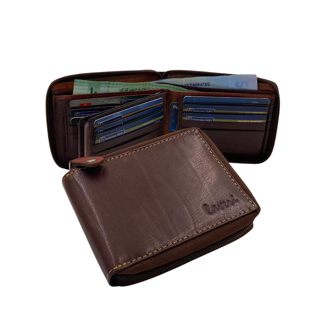 Fullzip leather mens Wallet #983AZ