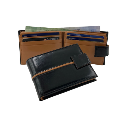Classic Men's Waterproof Bifold Leather Wallet with Flip ID Window #1729 L (C.L.)