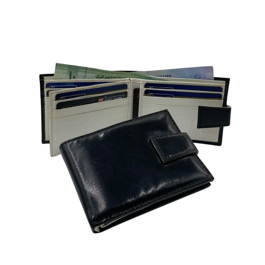 Classic Men's Waterproof Bifold Leather Wallet with Flip ID Window #1728L