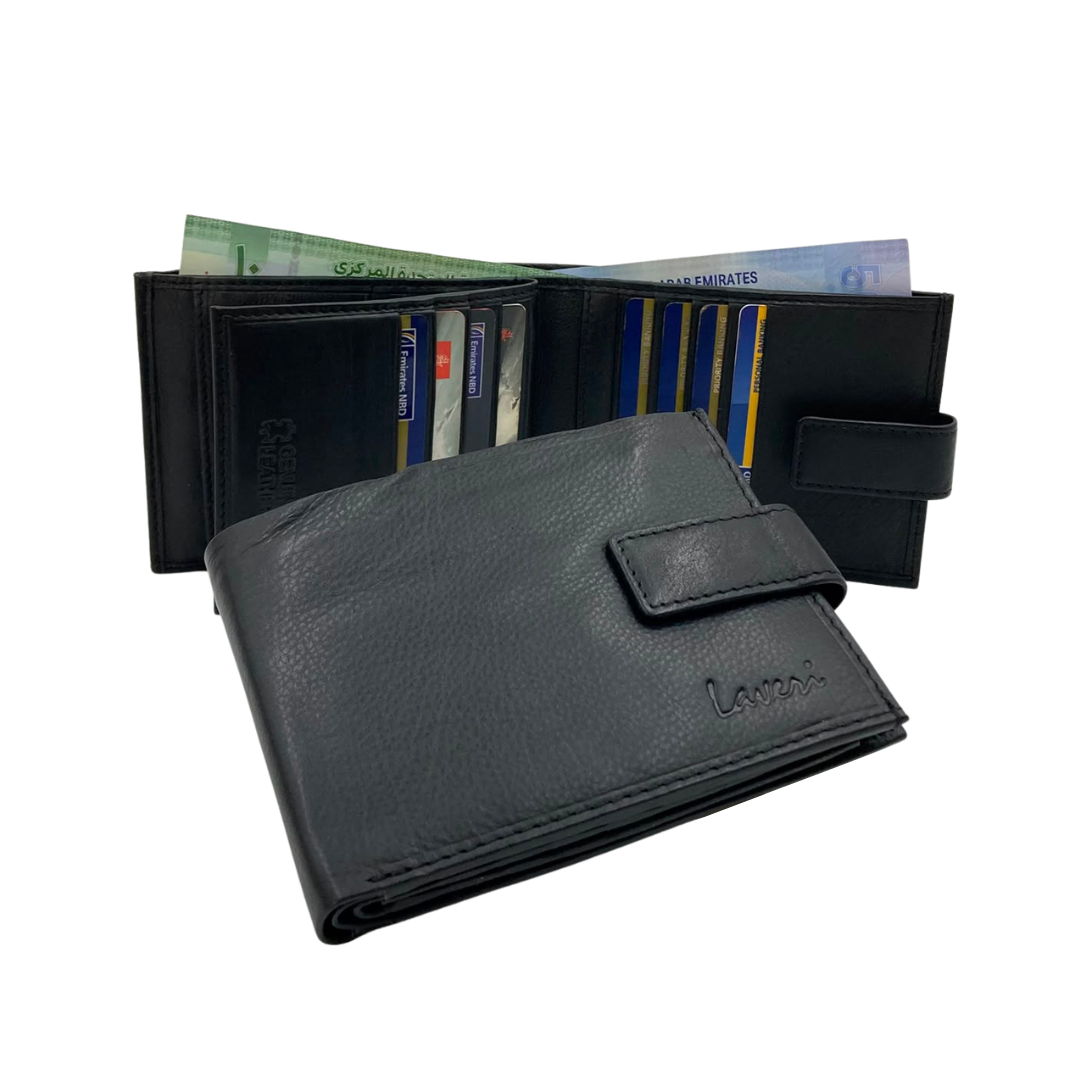 Antq, Smooth Leather Wallet With Inside Leather Lining # 1888L