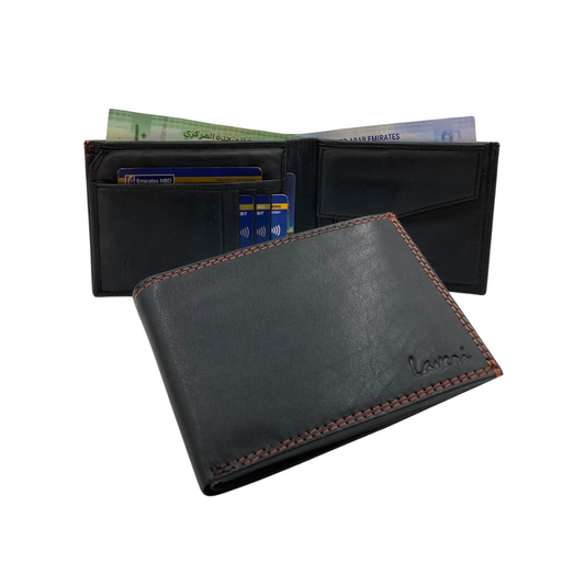 Antq, Smooth Leather Wallet With Inside Leather Lining # 1886C