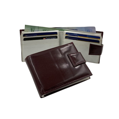 Classic Men's Waterproof Bifold Leather Wallet with Flip ID Window #1729 L