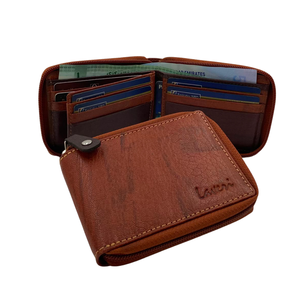 Fullzip leather mens Wallet #1074Z