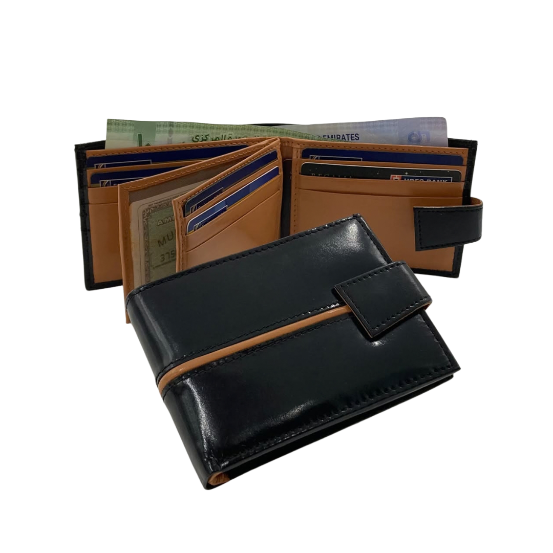 Classic Men's Waterproof Bifold Leather Wallet with Flip ID Window # 892L (C.L.)