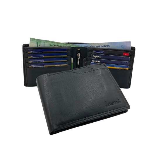 Antq, Smooth Leather Wallet With Inside Leather Lining # 1244N
