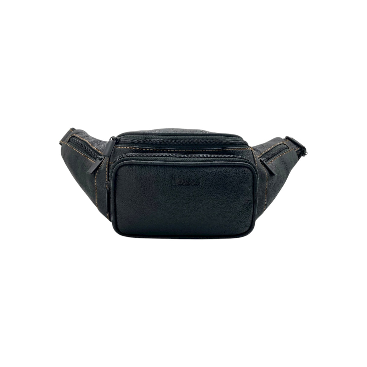 Classic Leather Belt Bag with Three Zippers – Sling Bag for Men & Women ,Belt pouch, Leather Waist Bag  # 2178