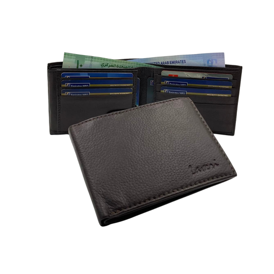 Antq, Smooth Leather Wallet Inside Leather Lining # 1013