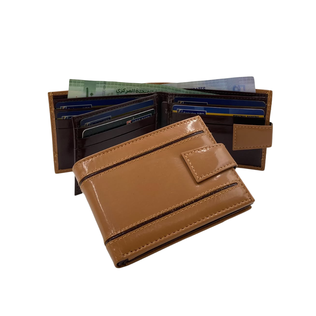 Classic Men's Waterproof Bifold Leather Wallet with Flip ID Window #1728L (D.L.)