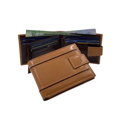 Classic Men's Waterproof Bifold Leather Wallet with Flip ID Window #1728L (D.L.)