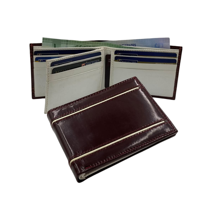 Classic Men's Waterproof Bifold Leather Wallet with Flip ID Window #1728 (D.L.)