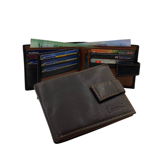 Antq, Smooth Leather Wallet With Inside Leather Lining  # 1326L