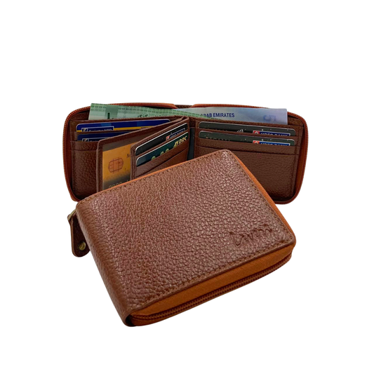 Pebble Texture 12 - 14 Card Billfold Full Zip Wallet # 892Z