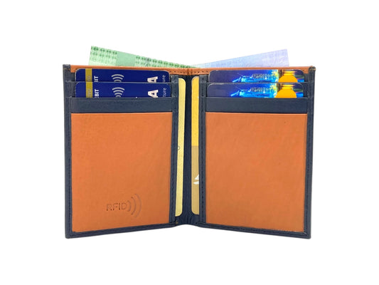 Slim Bifold Card & Cash Wallet # RFID 1977 [Elastic]