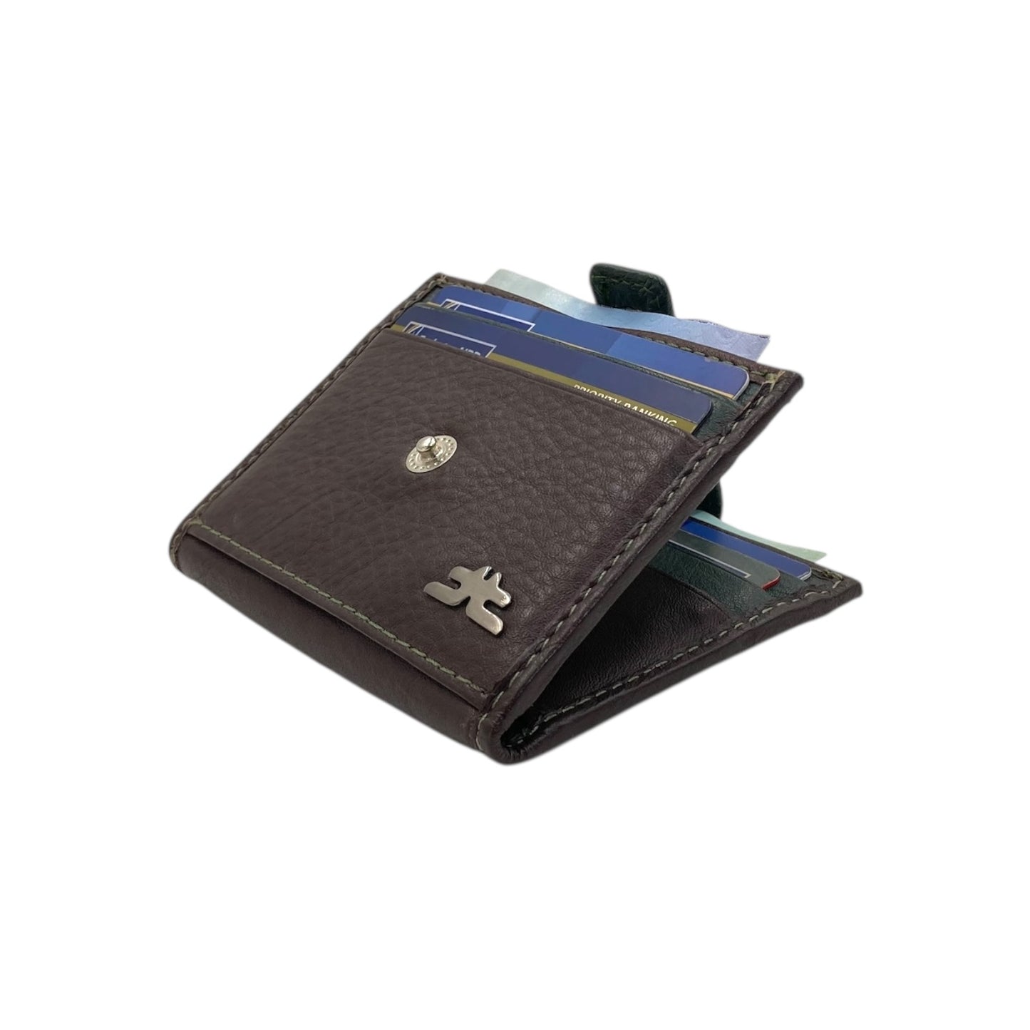 Card Case & Cash Wallet Compact Size 12 Card Space Plus Zip For Coins # 4029Z