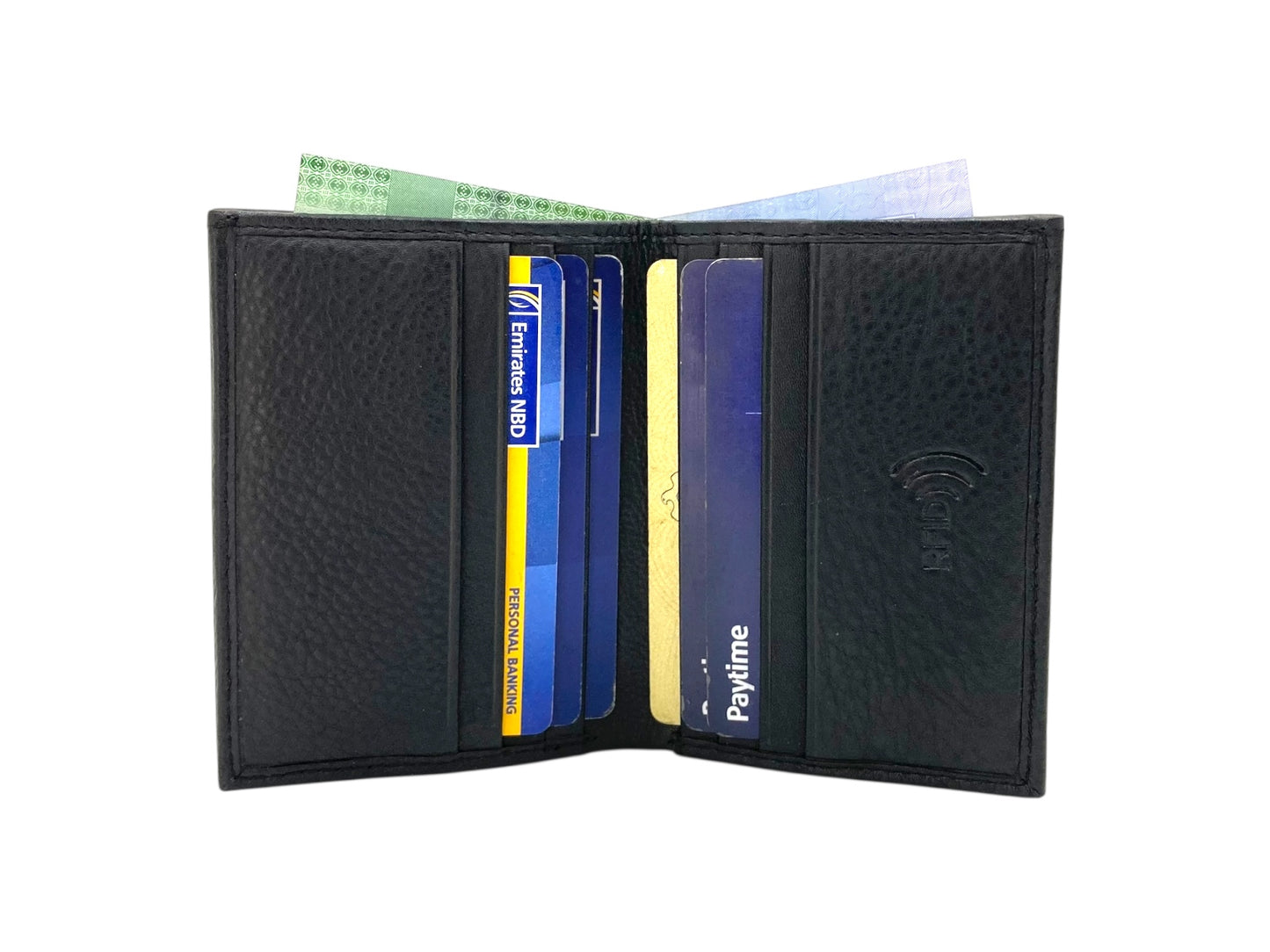 Slim Photo-ID Bifold Cards & Cash Wallet # RFID 1274AM
