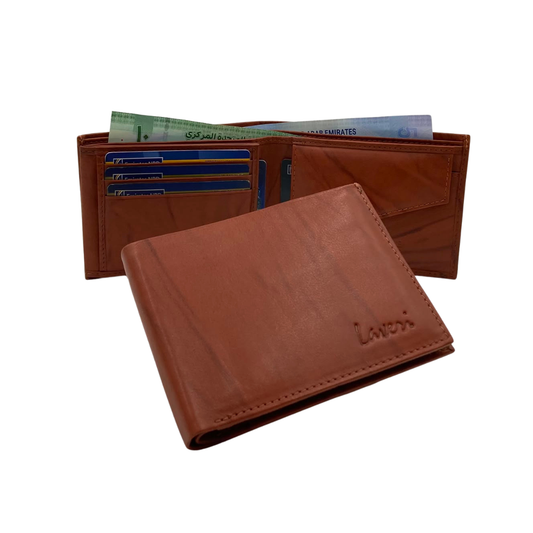 Antq, Smooth Leather Wallet Inside Leather Lining # 1013C