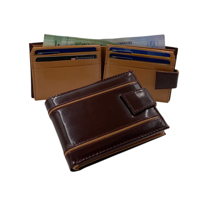Classic Men's Waterproof Bifold Leather Wallet with Flip ID Window #1729 L (D.L.)