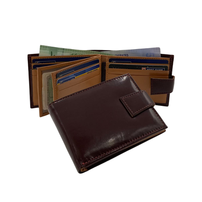 Classic Men's Waterproof Bifold Leather Wallet with Flip ID Window #892L